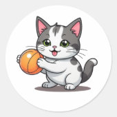 Chat jouant avec des stickers à billes (Devant)