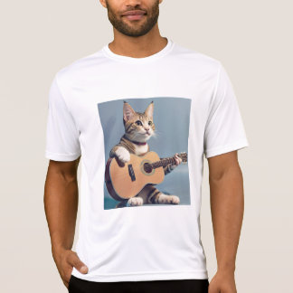 Chat jouant de la guitare, T-shirt amoureux des ch
