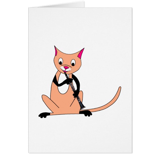 Chat jouant la clarinette (Devant)