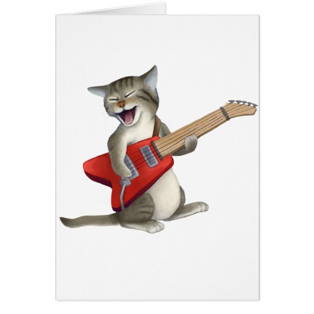 Chat jouant la guitare (Devant)