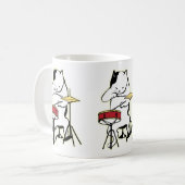 Chat jouant la tasse de tambours (Devant gauche)