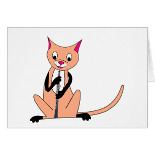 Chat jouant le hautbois