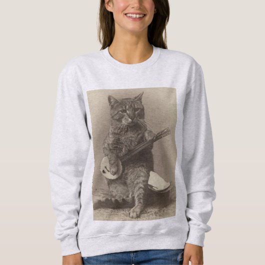 Chat Jouer Banjo drôle T-Shirts (Devant)