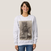 Chat Jouer Banjo drôle T-Shirts (Devant entier)