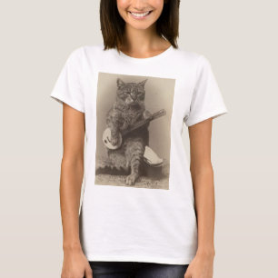 Chat Jouer les t-shirts amusants Banjo