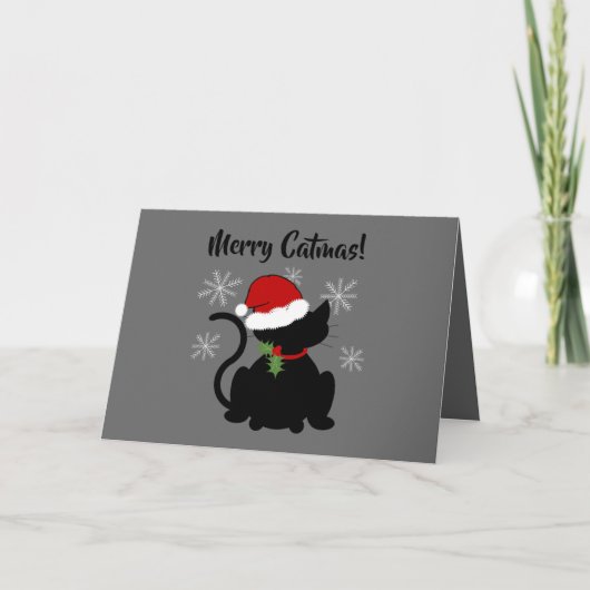 Chat | "Joyeux Noël ! Carte de Noël 5 po x 7 po (Devant)