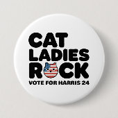 CHAT KAMALA HARRIS DAMES ROCK ! Badge (Devant)