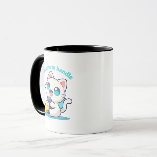 Chat Kawaii tasse colorée (Devant gauche)