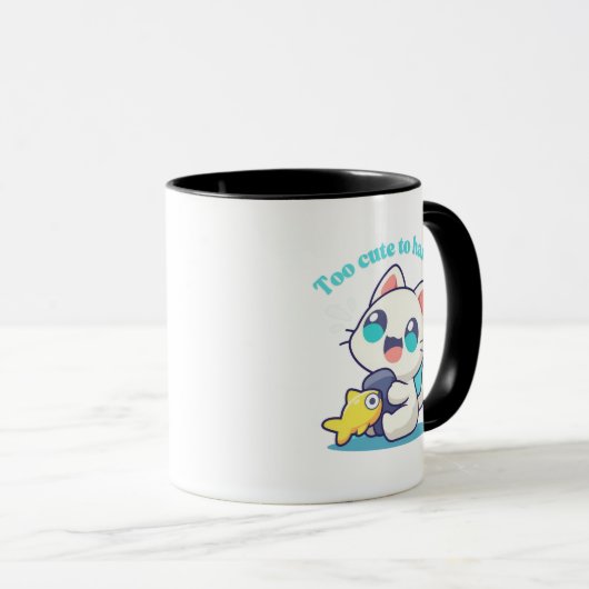Chat Kawaii tasse colorée (Devant droit)