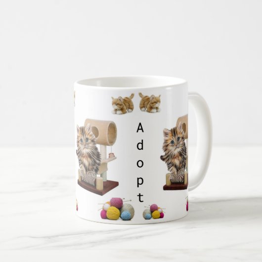 Chat Kitten Condo Chat Adoption Mug (Devant droit)