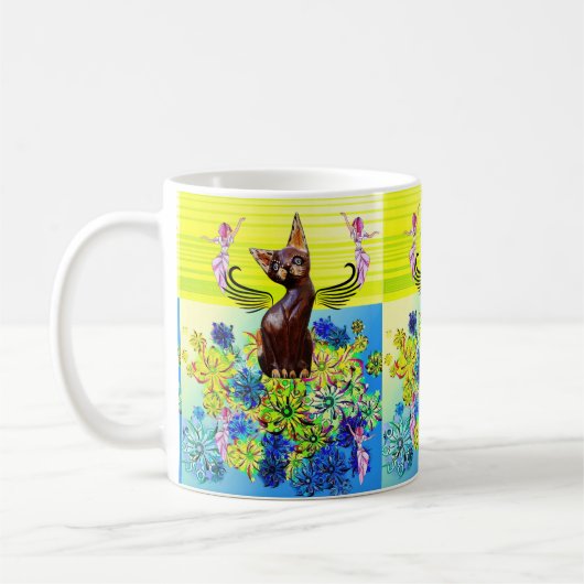 Chat Kitten Mug Florale (Gauche)