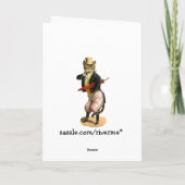 Chat Kitty bien habillé Drôle Bonne carte d'annive (Dos)