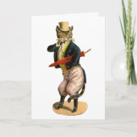 Chat Kitty bien habillé Drôle Bonne carte d'annive