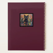 Chat Kitty noir dans un champ de fleurs Personnali (Dos)