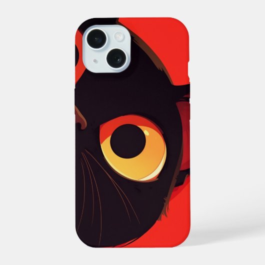 Chat Kitty noir | Funny Chat Face Coque-Mate iPhon (Verso)