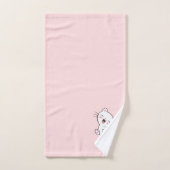 Chat Kitty & Texte de nom sur rose clair (Serviette à main)