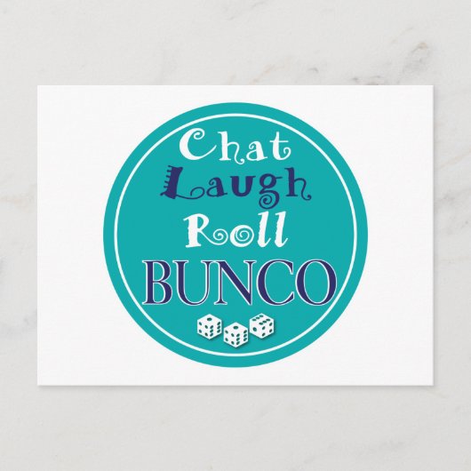 chat, lacht, rol - bunco briefkaart (Voorkant)