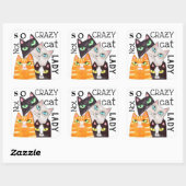 Chat Lady Funny Mignonne Art Typographie Sticker (Feuille)