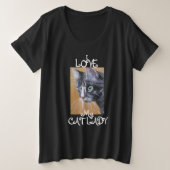 Chat Lady Love Femme Plus-Size T-shirt Basic (Design devant)