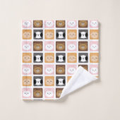 Chat, lapin, chien et motif d'ours (Gant de toilette)