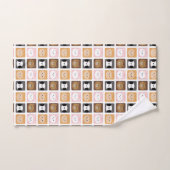 Chat, lapin, chien et motif d'ours (Serviette à main)