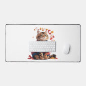 Chat Leaf Automne Bonjour Automne Funny Chat Kitte (Clavier et souris)