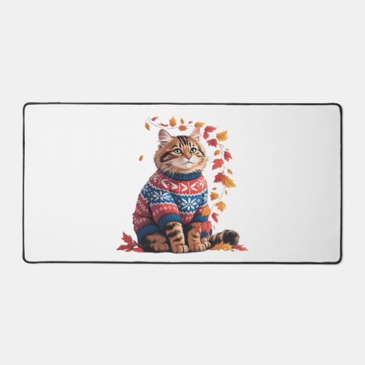 Chat Leaf Automne Bonjour Automne Funny Chat Kitte (Recto)