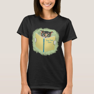 Chat lisant un livre t-shirt