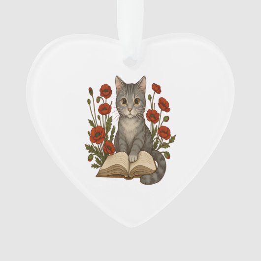 Chat Livresque � Joli Chat en Train de Lire Avec d (devant)
