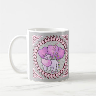 Chat Love Coeur mug