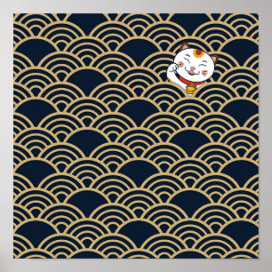 Chat Lucky Japonais Calico   Poster de Maneki Neko