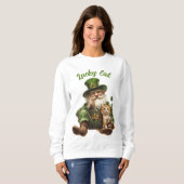 Chat Lucky St. Patrick's Day Sweatshirt Leprechaun (Devant entier)