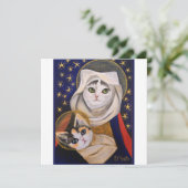 Chat Madonna et enfant, famille sainte, carte de N (Debout devant)