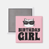 CHAT MAGNET DE FILLE D'ANNIVERSAIRE (Recto/Verso)