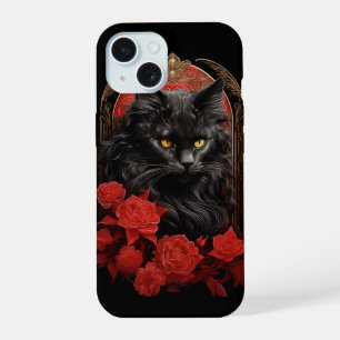 chat Maine Coon avec des fleurs