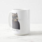 CHAT MALADE DE LA FEMME Tall White Mug + Texte (Devant gauche)