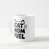 Chat Maman Carburant Mug de café - Drôle Chat Pare (Devant gauche)