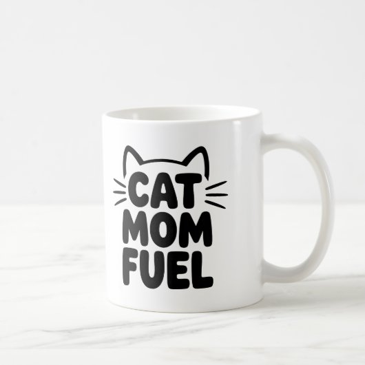 Chat Maman Carburant Mug de café - Drôle Chat Pare (Droite)
