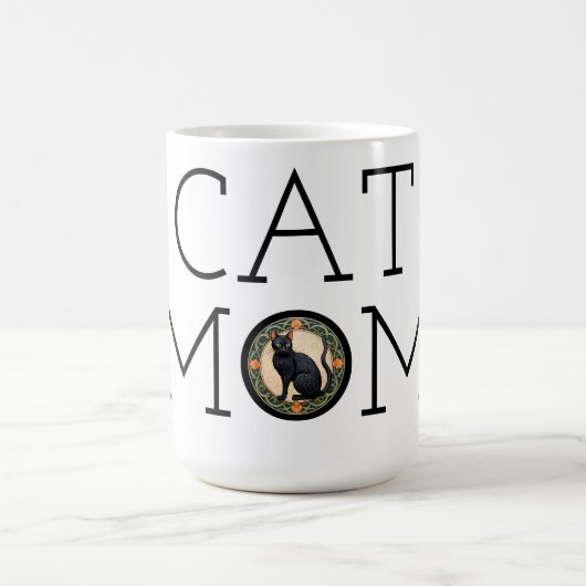 Chat Maman Chat noir Café Mug (Centre)