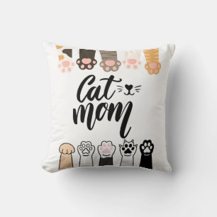 Chat Maman Coussin - Cute Chat Paw Design - Cadeau