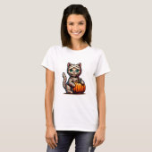 Chat maman Halloween T-Shirt -Chat mignon avec Cit (Devant entier)