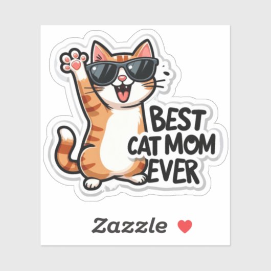 chat maman jamais autocollant (Feuille)