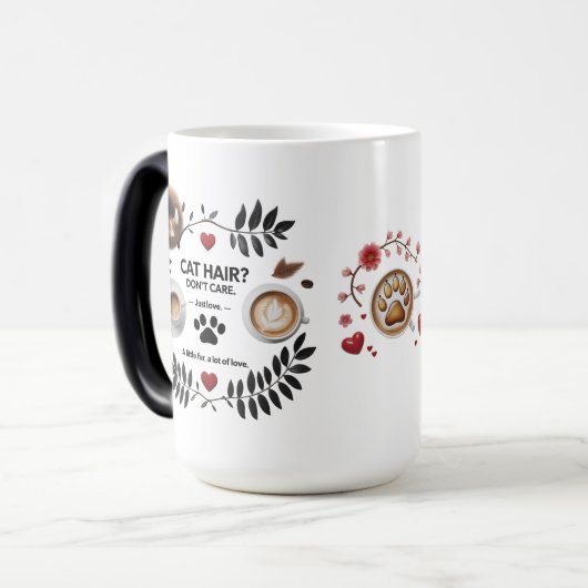 Chat Maman Morphing Mug - 15 oz Magic Coffee Cup (Devant gauche)