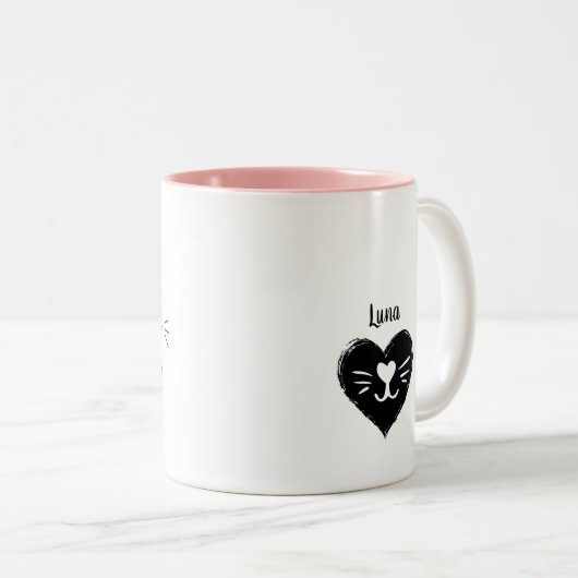 Chat Maman Mug de café à deux tons (Devant droit)