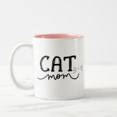 Chat Maman Mug de café à deux tons (Gauche)