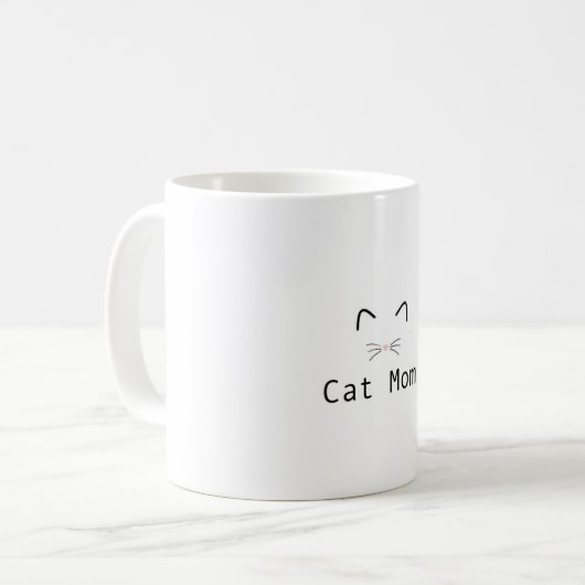 Chat maman mug noir et blanc (Devant gauche)