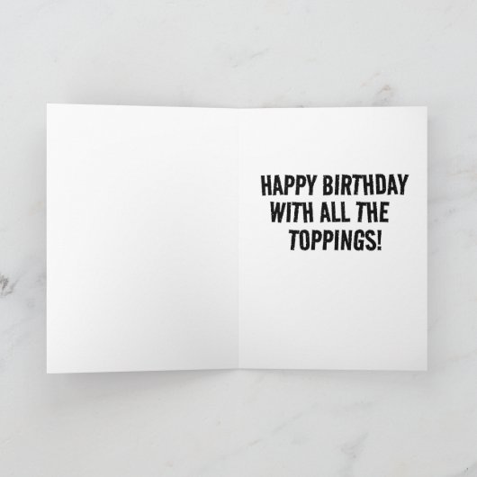 CHAT MANGER PIZZA CARTES D'ANNIVERSAIRE (Intérieur)