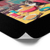 chat manger ramen nouilles affiche (Coin)