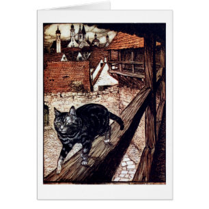 Chat marchant sur une balustrade