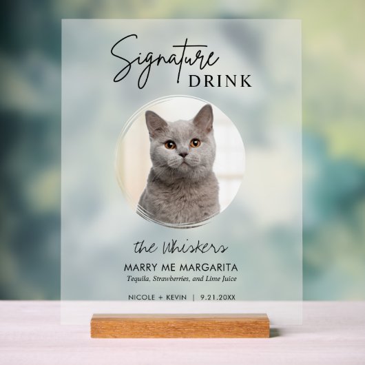 Chat Mariage Signature Boissons Bar Cocktail Frost (Neutre)